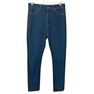 Denim Hug Jeans Womens 11 Juniors Blue Dark Wash Stretch High Rise Jegging